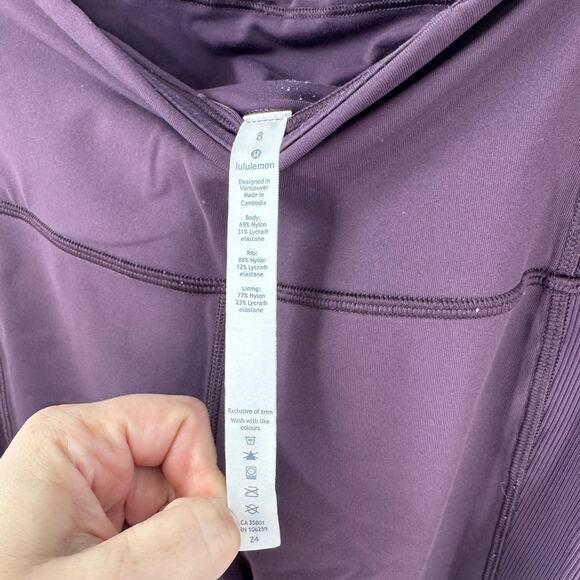 Lululemon Womens Purple High Waist Leggings Nylon Lycra Blend Size 8 - Picture 3 of 8